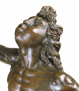 Yksityiskohta Mercuryn lennosta, n. 1515 kupariseoksesta, brecciasta ja puusta